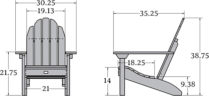 Elk Outdoors EO-CLAS1-CAN The Essential Adirondack Chair, Canyon
