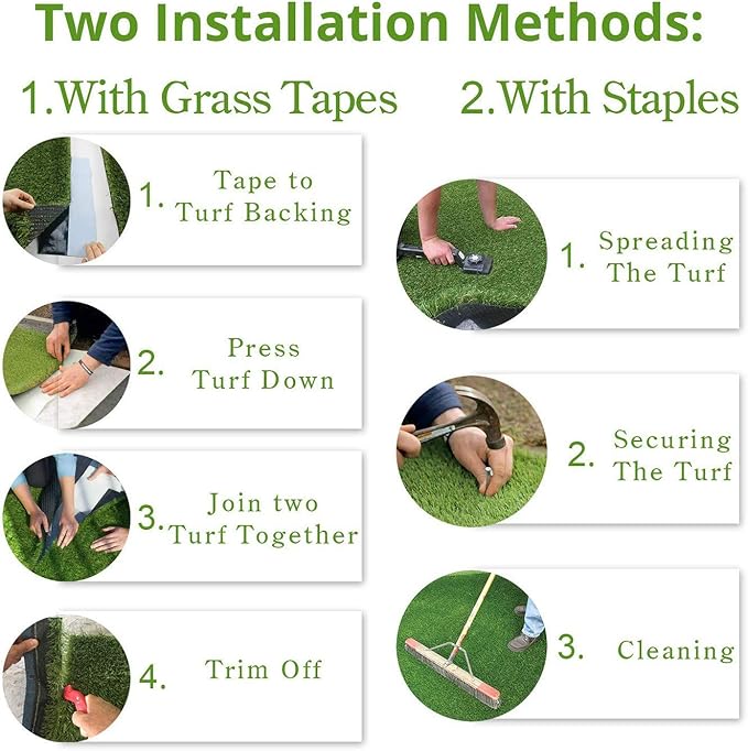Artificial Grass Turf 13FTX22FT(286 Square FT),0.8" Pile Height Realistic Synthetic Grass, Drainage Holes Indoor Outdoor Faux Grass Astro Rug Carpet for Pet Dog Garden Backyard Balcony