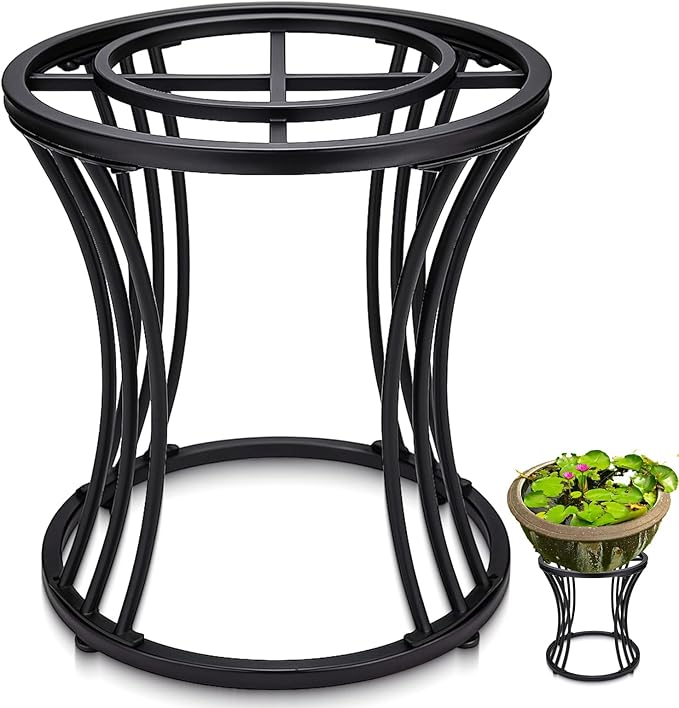 Mini Pond Kit Stand 16 Tall Garden Pond Stand for Indoor Waterfall Holder Garden Rack, Black