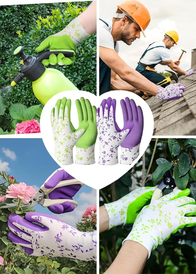 Women's Gardening Gloves- Breathable Latex Gardening Gloves，Outdoor Protective Work Glove，Gardening Gifts
