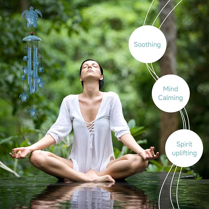 Windchimes Outdoors, 40" Sea Turtle Gifts for Women, Wind Chimes for Outside Home Yard Patio Decor, Turtle Gifts for Mom Grandma Sister, Unique Birthday Festival