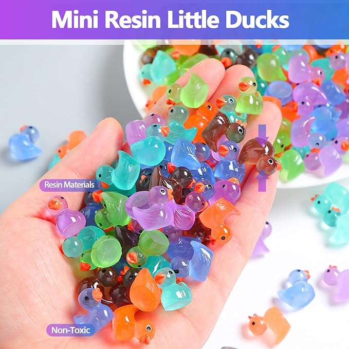 200 Pieces Fairy Garden Accessories, Mini Resin Ducks, Fairy Garden Kit, Miniature Figurines, Micro Landscape Ornaments Kit
