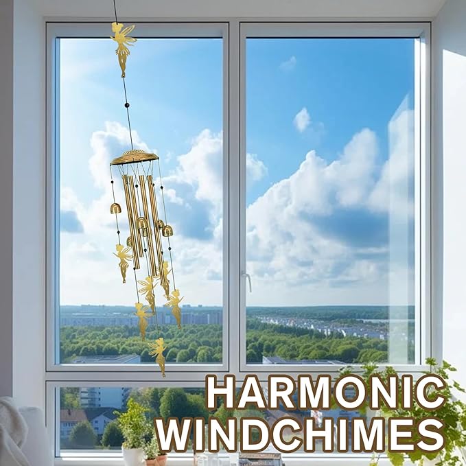 Wind Chimes for Outside Unique - Large Flower Fairy Garden Sympathy Wind Chimes Outdoor Decor, Home/Lawn/Porch/Patio/Yard Decorations, Memorial Festival Gifts for Mom/Mothers/Grandma