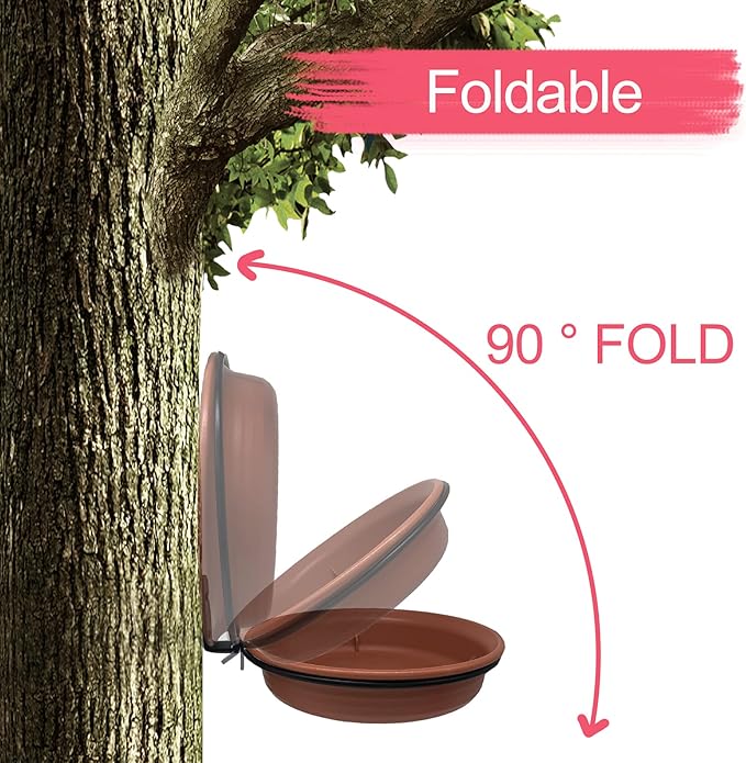 Bird Feeder Tree Mounted with Heavy Duty Sturdy Steel, 8.5” in Diameter×1.85" Deep Brick Red Bird Bath Tray,Installed on Wooden Fences, Trees, Deck,Indoor and Outdoor Walls