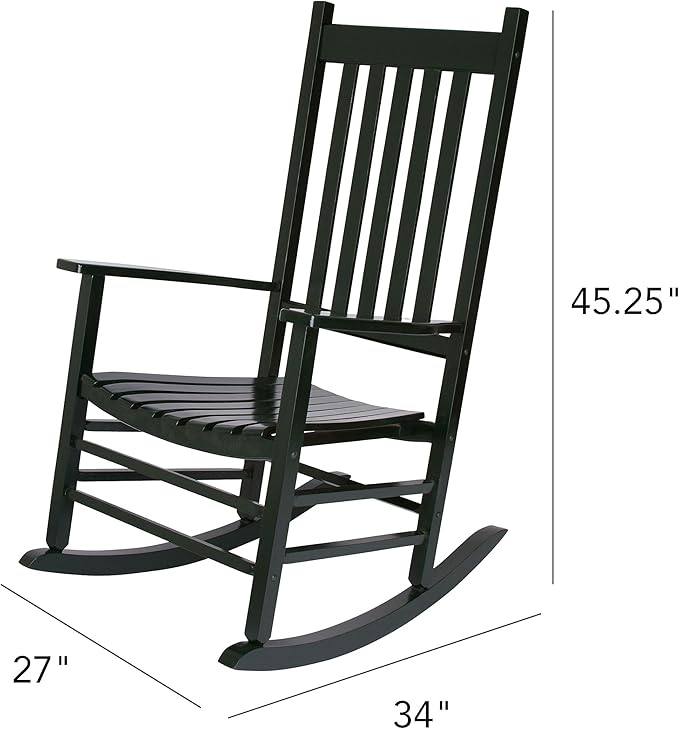 Shine Company Vermont Rocking Chairs, Outdoor Front Porch Rocker Set of 2, Dark Green