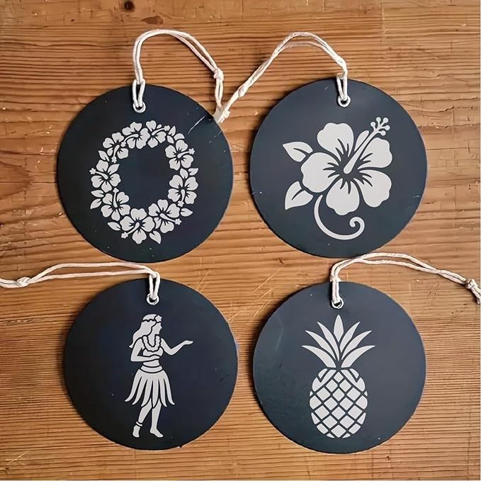 Hawaii Stencils 4in 50pcs Paint Template Reusable Plastic Templates DIY Crafts Stencil Painting Decoration for Fabrics Window Wall Home Wood(4inch 50 Pack)