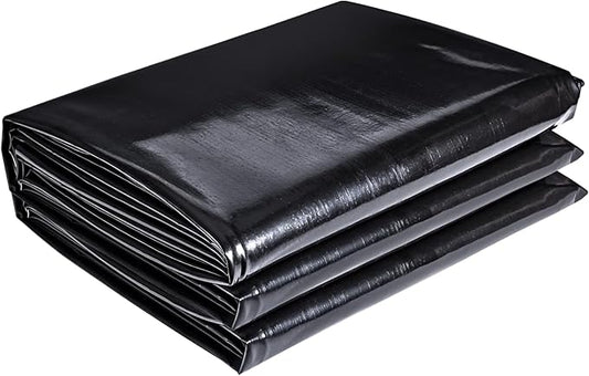 ToLanbbt Pond Liner 15 FT x 15 FT HDPE Pond Liners, 20 Mil UV Resistant Preformed Pond Liner Easy Cutting, Pond Liner for Natural Looking Ponds, Waterfall, Koi Pondsand Water Garden (Black)