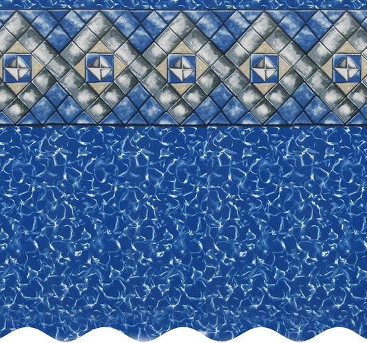 Smartline 15 ft Round Swimming Pool Liner | Manor | Unibead Style | 52 Inch Wall Height | 25 Gauge Heavy Duty Virgin Vinyl | Designed for Steel Sided Above Ground Pools