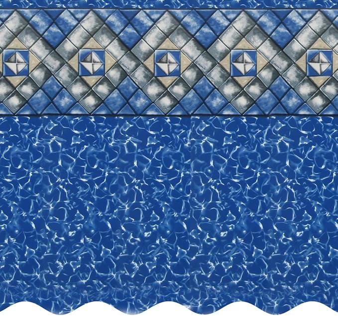 Smartline 15 ft Round Swimming Pool Liner | Manor | Unibead Style | 52 Inch Wall Height | 20 Gauge Heavy Duty Virgin Vinyl | Designed for Steel Sided Above Ground Pools