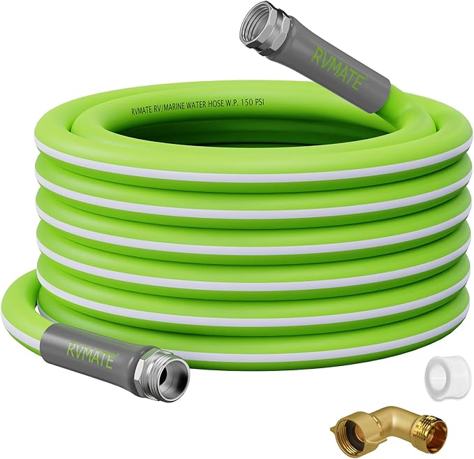 RVMATE RV Water Hose 50FT, 5/8” Inner Diameter Drinking Water Hose Lead-free, No Leaking Garden Hose For RV/Trailer/Camping, RV Accessories