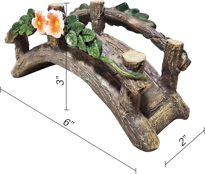 MUAMAX Fairy Garden Bridge Mini Bridge for Fairy Garden Flower Bridge Resin Arched Artificial Little Bridge Micro Landscape Garden Bridge for Dollhouse Ornaments Fairy Garden Accessories