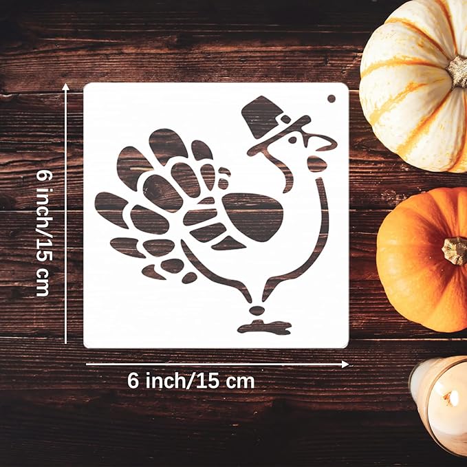 25 Pcs Thanksgiving Fall Stencils Reusable, 6x6 in Autumn Drawing Stencils for Painting on Wood, Pumpkin Maple Spraying Templates for DIY Greeting Cards Holiday Crafts Canvas Fabrics Wall Door Decors
