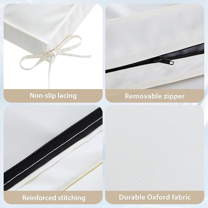 Outdoor Wicker Patio Bench seat Cushions, Durable Anti-Slip Waterproof Garden Thick Bench Cushions for Outdoor Indoor Furniture Beige.