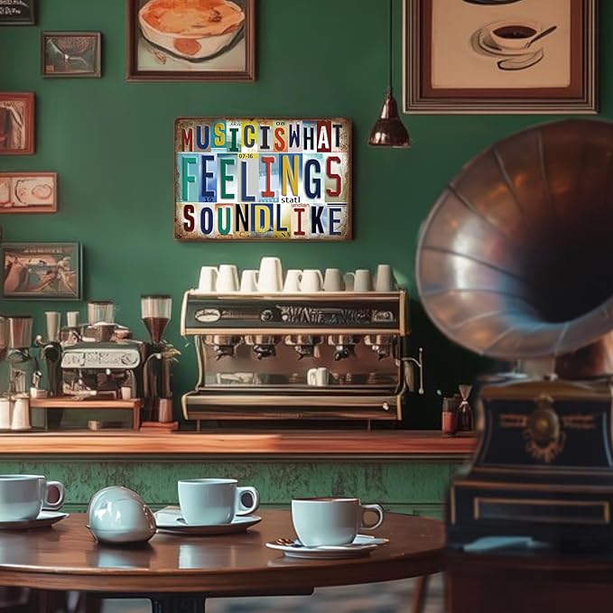 KLFHS Music Posters, Wall Decor Posters for Room Aesthetic, Metal Signs Vintage Music Wall Art for Rec Room Bedroom Studio Coffee Bar
