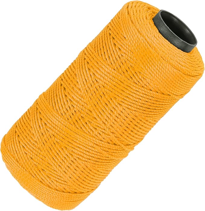 MECCANIXITY Nylon String 3 Strands Twisted Mason Line 1.5mm x 218 Yards Nylon Twine String for DIY Projects, Home Improvement, Gardening, Gift Wrapping, Christmas Party Supplies, Golden Yellow