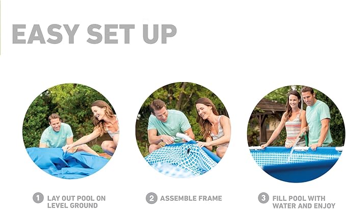 INTEX 28211EH Metal Frame Above Ground Swimming Pool Set: 12ft x 30in – Includes 530 GPH Cartridge Filter Pump – Puncture-Resistant Material – Rust Resistant – 1718 Gallon Capacity