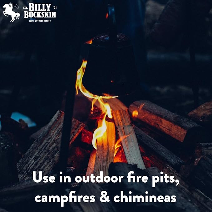 Billy Buckskin 18 LB Mesquite Firewood Bundle – Aromatic & Seasoned Wood Logs with Fatwood Starter Sticks for Fire Pit, Campfire, Fireplace, Wood Stoves and Outdoor Grilling