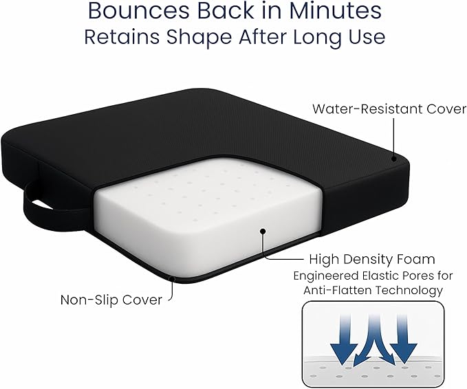 Extra Thick Stadium Seat Cushion – Waterproof 2.8" Bleacher Cushions for Adults - 2-Pack Portable Bleacher Seat Cushion - Lightweight Stadium Seat Pads - Boat & Outdoor Bench Cushion Pad