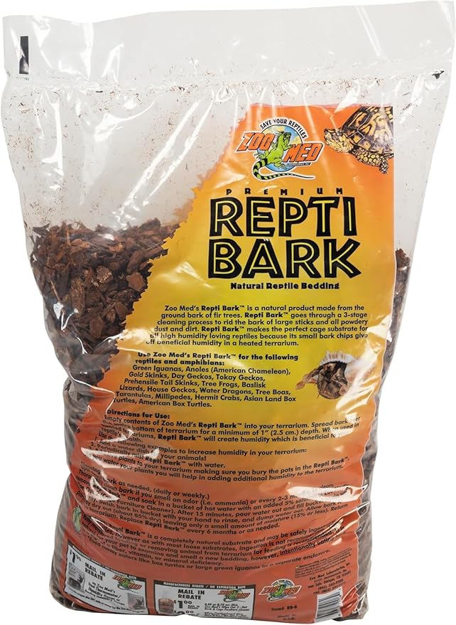 Zoo Med Reptile Bark Fir Bedding, 8 Quarts | Pack of 2