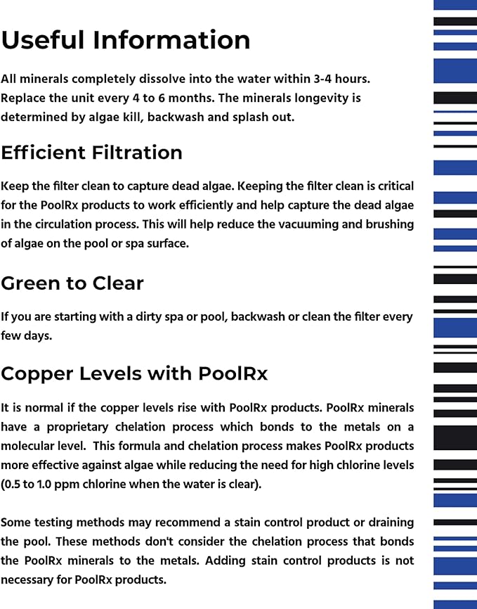 PoolRX+ Pool Unit 7.5k-20k gallons (4-Pack), Blue, (331003)