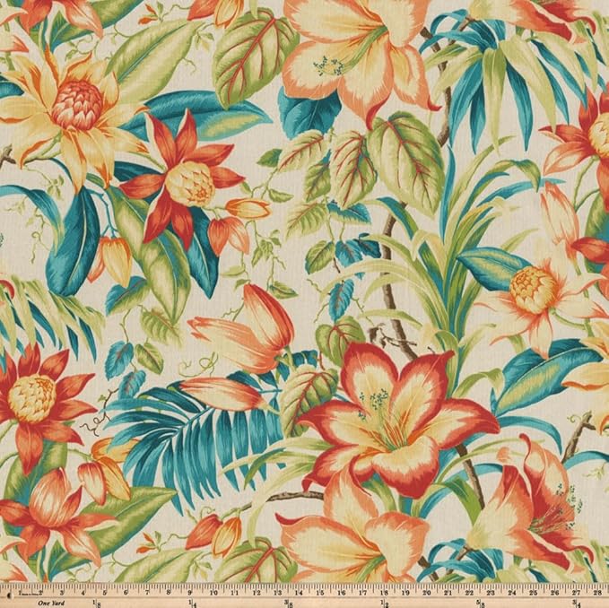 Pillow Perfect Tropic Floral Indoor/Outdoor Chairpad with Ties, Reversible, Tufted, Weather, and Fade Resistant, 15.5" x 16", Blue/Green Botanical Glow, 2 Count