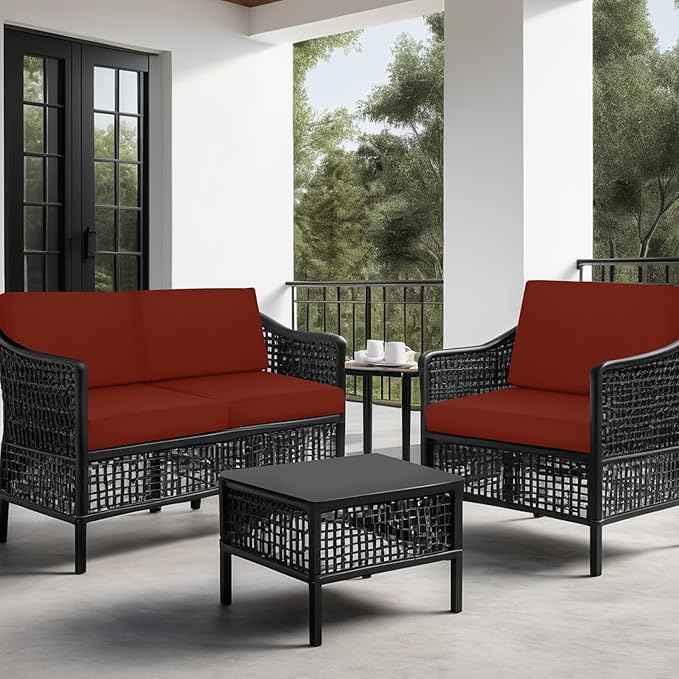 idee-home Outdoor Cushions for Patio Furniture, Outdoor Seat Cushion, Waterproof Couch Hampton Bay Deep Seat Replacement Chair Cushions for Garden Lawn Backyard Deck, 28.5 x 28.5