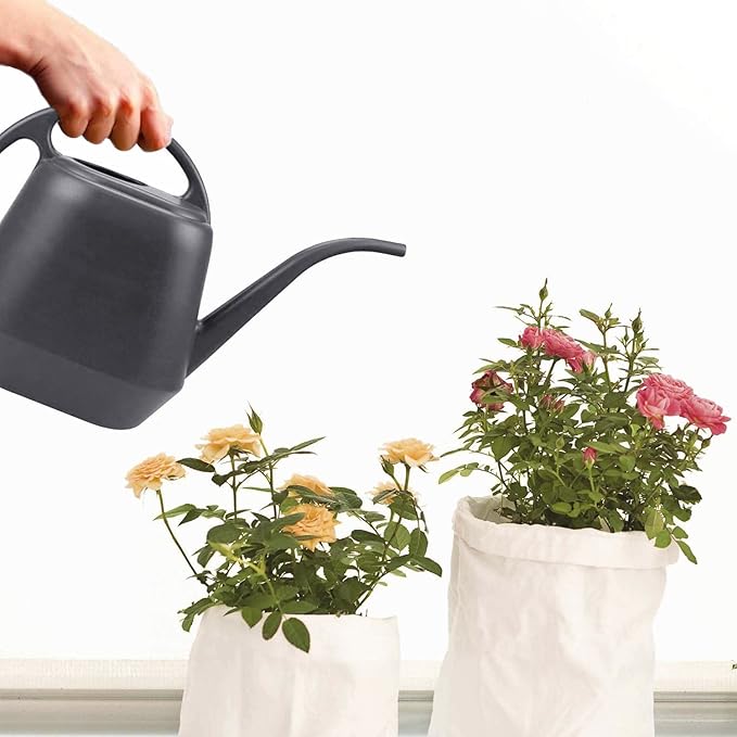 Fasmov Plastic Watering Can, Grey, 1-Gallon