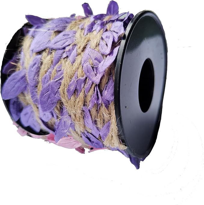 33 feet Natural Twine Purple Leaf Jute 3ply 2MM Rope Hemp Burlap Ribbon String Heavy Duty Hanging Gardening Decoration or for Arts and Crafts
