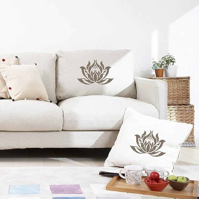 GORGECRAFT 12"X12"Lotus Flower Stencil Mandala Sacred Templates Yoga Reusable Plastic Drawing Painting Stencils Template for Painting on Card Wall Fabric Tile Canvas Crafts DIY Home Decor