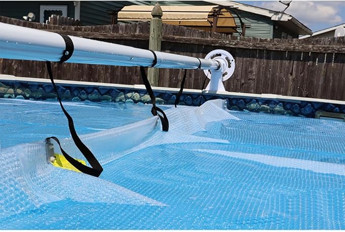 Sun2Solar Solar Cover Reel System for Round or Oval Above-Ground Swimming Pools | Fits Pools up to 21 ft Wide Without Decking | Easy One-Person Reel Operation