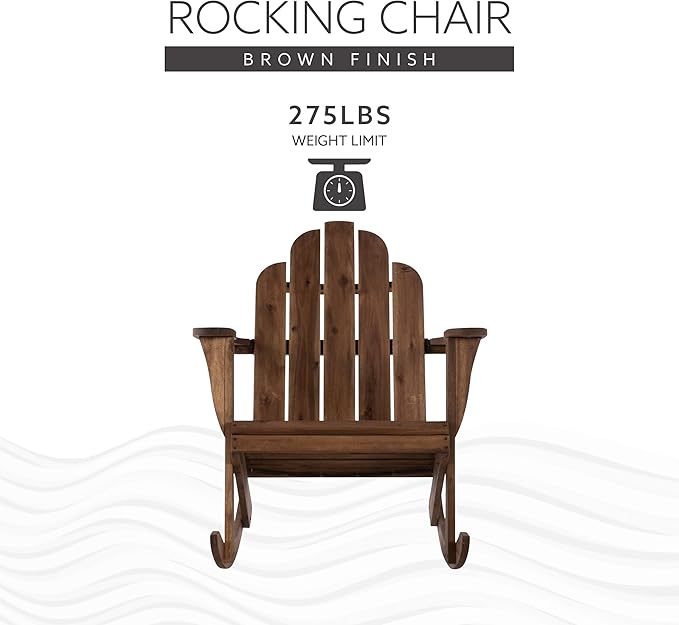 Linon Woodstock Rocking Chair, Teak
