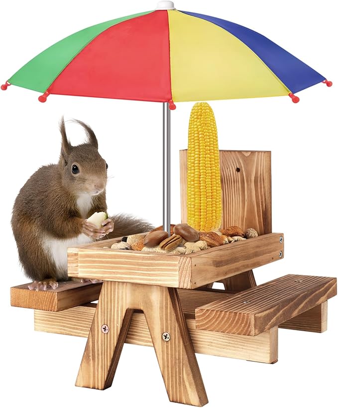Squirrel Picnic Table Feeder Replacement Mini Umbrella for Outside (Multiple Color 1)
