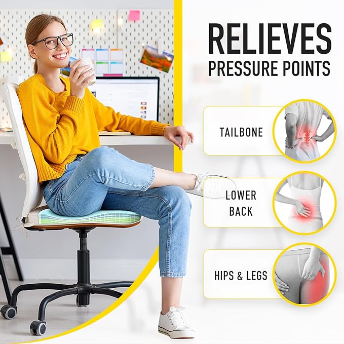 SUNROX Gel Memory Foam Chair Cushions, FadeShield Water-, Stain-Resistant Durable Reversible Seat Cushion Pads with Ties for Indoor/Outdoor Kitchen Dining Office 17"x16" Set of 4, Cocoa Stripe