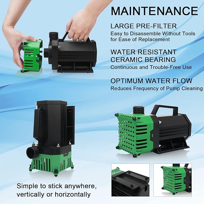 Sump Pump Submersible Water Pump Thermoplastic Portable Utility Pump High Flow Water Removal