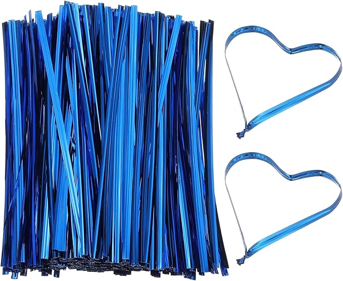 PATIKIL Bag Twist Ties 6 Inch, 800 Pcs Metallic Bread Ties for Treat Plastic Bags Gift Wrapping Candy Coffee Bag Plant Party Cake Favor, Blue