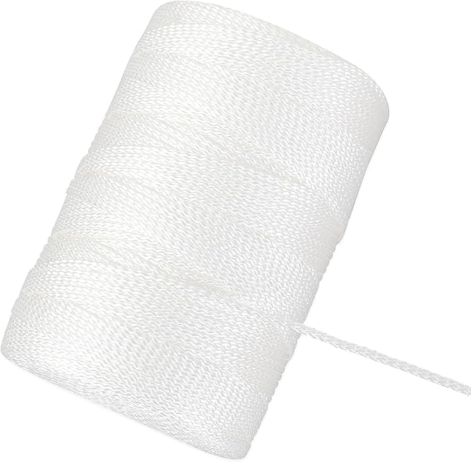 Romeda Mason line #18, 500 Ft Length String Line, Mason Line String, Construction String, White String, Twine String for Gardening, Braided Mason Line, Masonry String Lines, String Lines