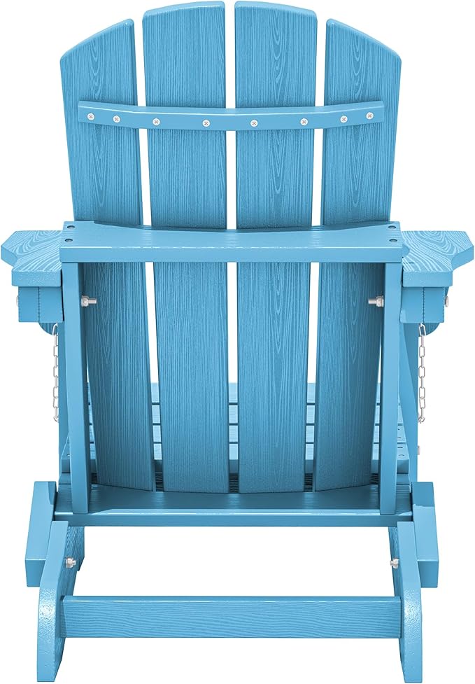 SERWALL Kids Adirondack Chair Sets for 2, HDPE Adirondack Chair for Children,All-Weather Resistant for Patio, Garden, Backyard - Light Blue and White
