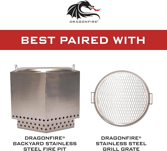 Dragonfire 18.5 Inch Universal Stainless Steel Spark Screen, Durable Mesh Stainless Steel, Safely Contains Sparks and Embers