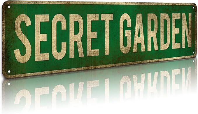 KooLL Secret Garden Tin Sign Street Funny Metal Sign Wall Decor For Bedroom Home Bar Garage Art Gift 4" By 16