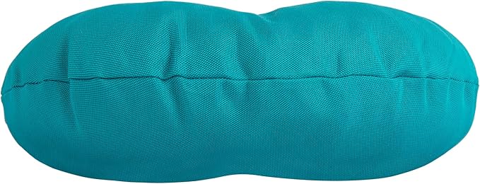 Magpie Fabrics Outdoor 15"x15"x4" Round Bistro Seat Cushions with Ties Set of 2, Tufted Waterproof Patio Floor Chair Pads for Home Garden Balcony Kitchen Office Porch, Teal