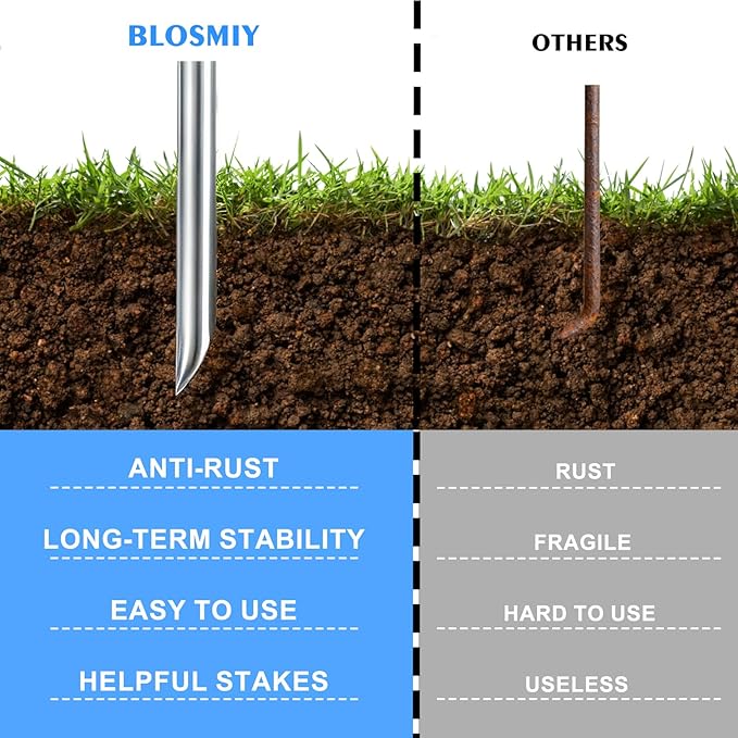 Landscape Staples 8inch 50 Pack,10 Gauge Heavy Duty Galvanized Lawn Staples, Sturdy Garden Stakes for Effortlessly Securing Weed Barrier Fabric,Ground Stabilization,Tackling Outdoor Yard Work