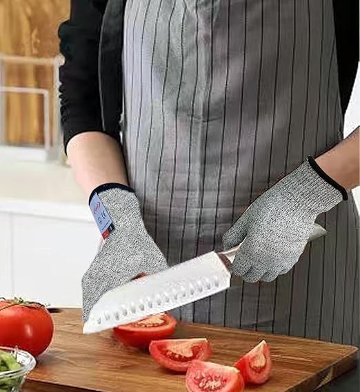 Cutting Gloves, 2 Pairs of Cut Resistant Gloves Food Grade, Cut Resistant Gloves for Kitchen, Oyster Shucking, Fish Fillet Processing, Carving Wood and Gardening(Small)