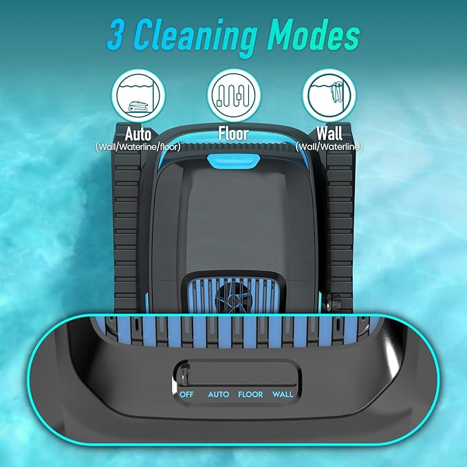 AIRROBO Cordless Robotic Pool Cleaner for Inground & Above Ground Pools, Smart Zigzag Navigation, Floor, Wall & Waterline Cleaning, 5000 GPH