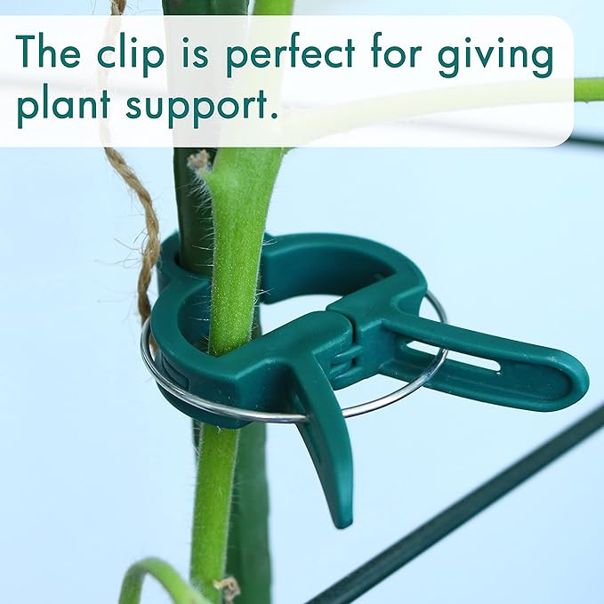 Gardzen 48 Pcs Garden Plant Clips, Plant Support Clips for Securing Stems, Flowers or Climbing Vines to Tomato Cages, Trellis