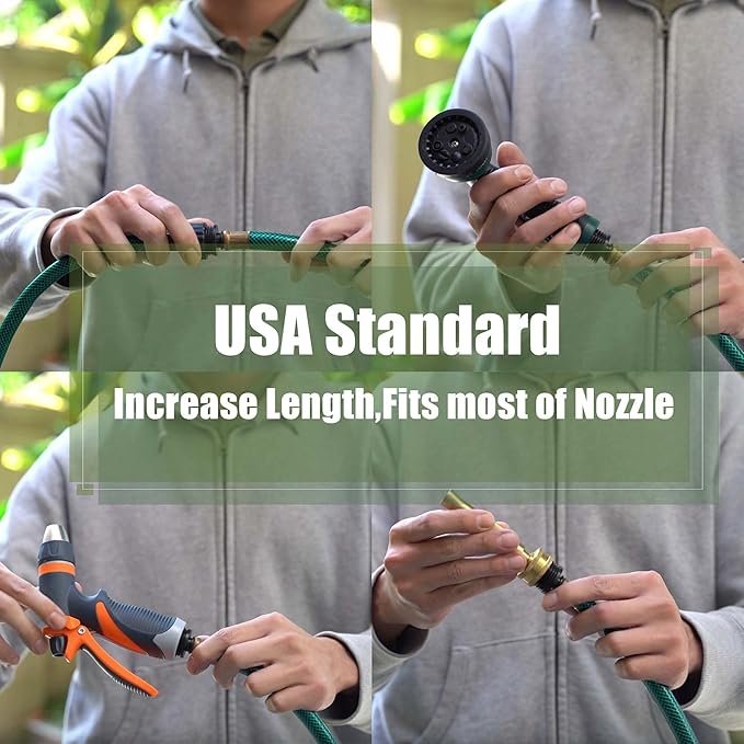 Lightweight Flexible PVC Garden Hose - 20FT Leakproof Water Hoses with Shut Off Valve and 3/4 Inch GHT Fittings for Small Yard and Outdoor Cleaning