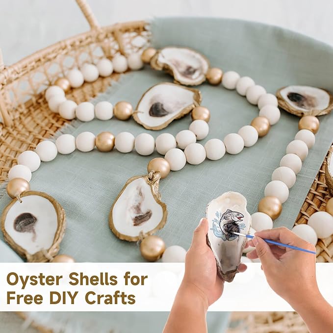 Homaisson 10 PCS Oyster Shells for Crafts, 5-6 in Large Oyster Shell for Decor, Natural North Sea Origin for Aquarium Landscaping DIY Ornaments, Crack-Free Surface