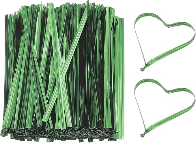 PATIKIL Bag Twist Ties 4 Inch, 800 Pcs Metallic Bread Ties for Treat Plastic Bags Gift Wrapping Candy Coffee Bag Plant Party Cake Favor, Green