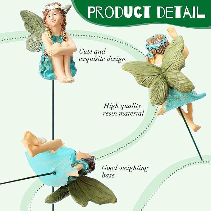 Jetec 10 Pcs Garden Miniatures Fairies Mini Figurine Fairy Accessories Decor for Outdoor Yard Home Decoration(Classic Color)