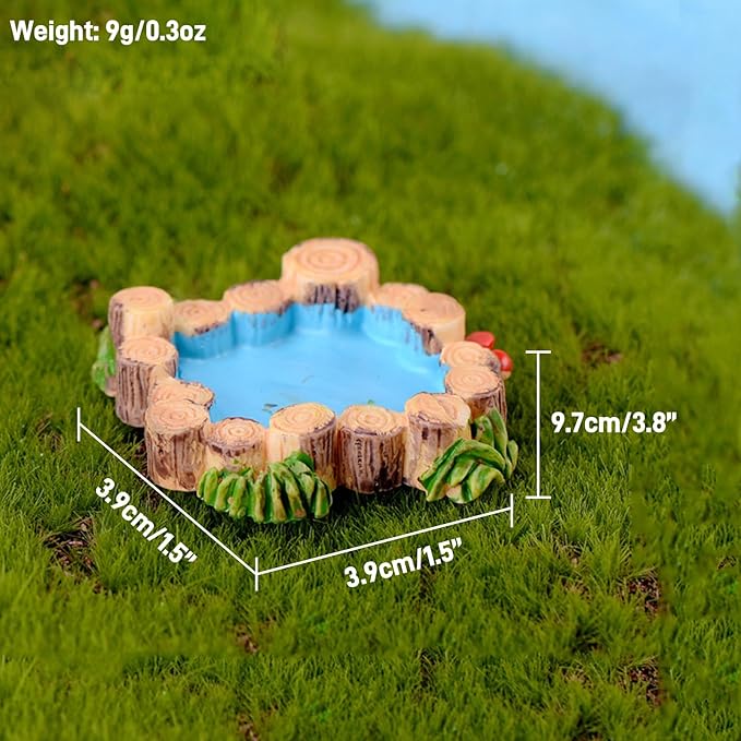 8 Pcs Fairy Garden Accessories Outdoor Resin Miniature Bridge Figurines Mini Lighthouse Tiny Water Well Micro Pond Small Lawn Ornaments Kit for DIY Craft Gift Landscape Dollhouse Succulents Home Decor