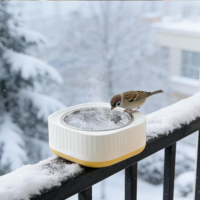 Heated Pet Bowl, Heated Water Bowl for Dogs and Cats Outdoors,Thermostatic Control Pet Heated Bowl for Winter for Dogs, Cats, Chickens, Ducks, Squirrels, Rabbits, Birds, and Animals